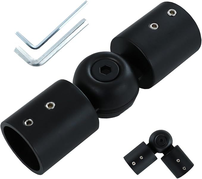 1" Window Corner Curtain Rod Connector 1 pcs Black, Adjustable Curtains Pole Hinged Elbow Rods Extender for Bay Window Curtain Rods or Corner Drapery Blinds Rods added by Kelli French