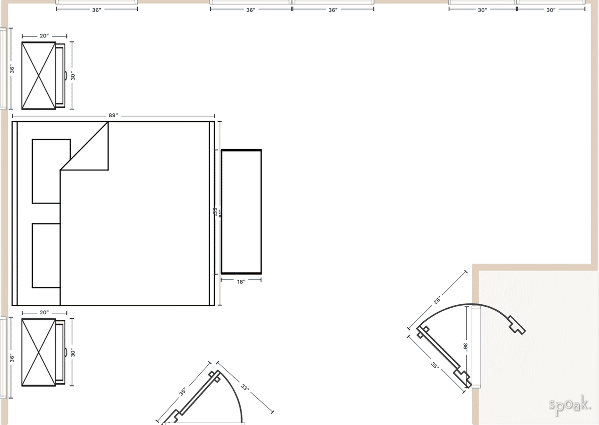 Large Bedroom Floor Plan designed by Kelly Majkowski