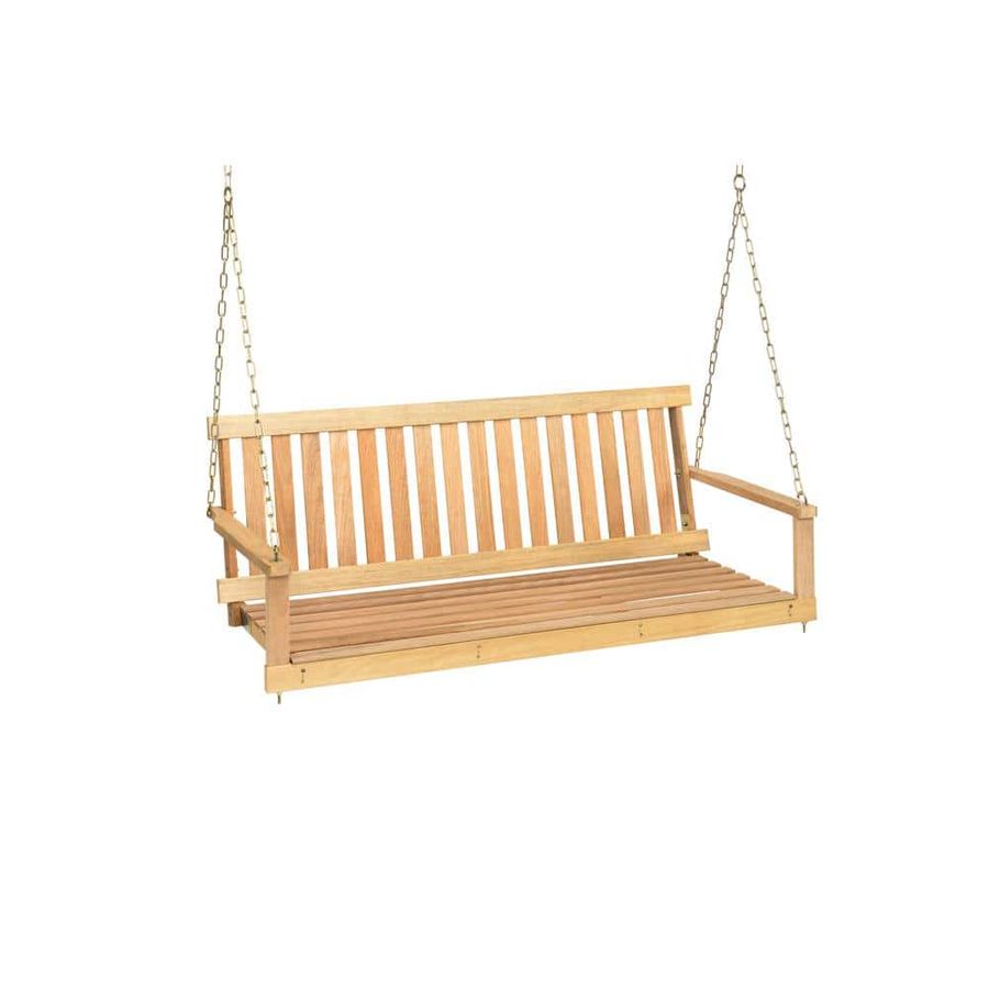 JACK-POST Outdoor 4 ft. Natural Hardwood Porch Swing with Chains H-24N - The Home Depot added by Emily Kissel