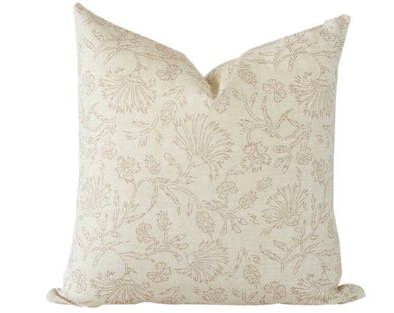 Beige Floral Pillow Cover Fall Pillow Modern Floral Pillow | Etsy added by Spoak Member