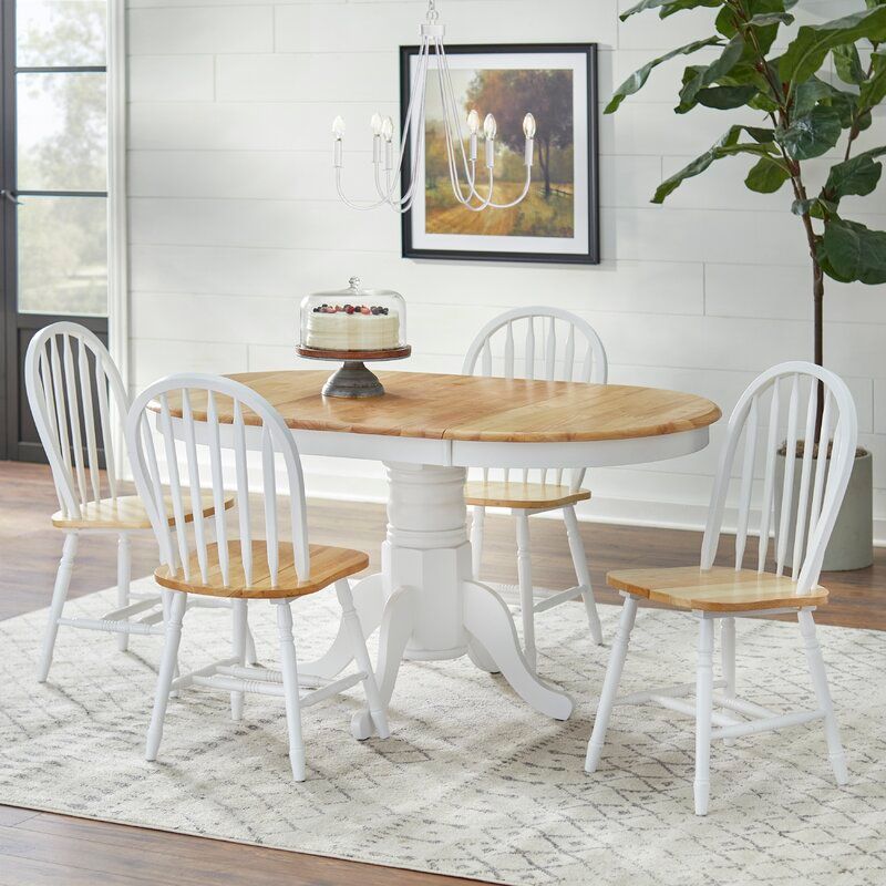 Laurel Foundry Modern Farmhouse® Kaneshiro Extendable Solid Wood Dining Set & Reviews | Wayfair added by Jennifer Castillo