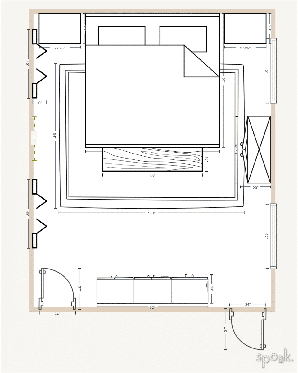 Bedroom Floor Plan designed by Amanda Sease