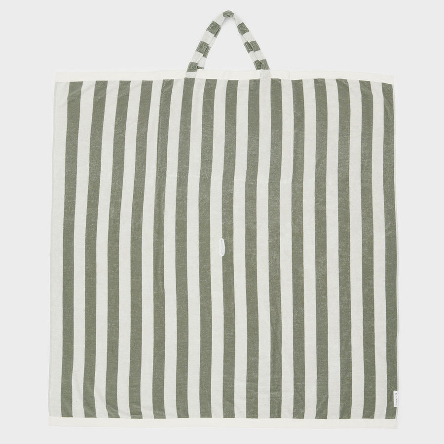Twin Beach Towel 2-in-1 Tote Bag | The Vacay Olive Stripe added by Evie Leigh