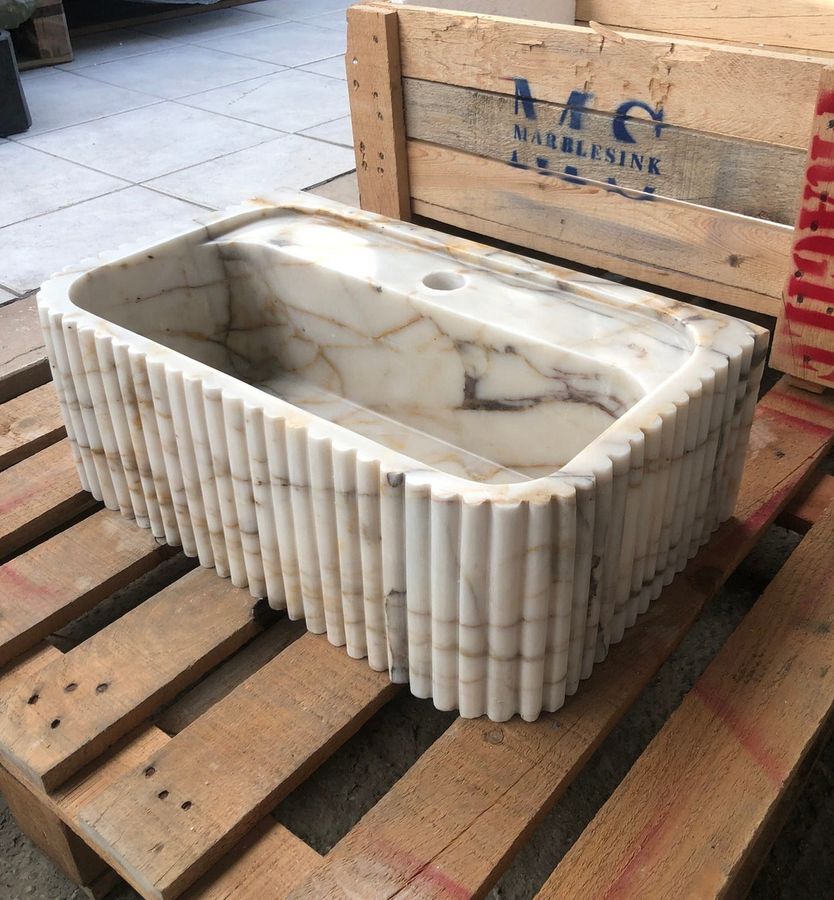 Elegant Bathroom Sink Wall Mount Marble Sink Marble Bathroom Sink Powder Room Sink Top Natural Stone Calacatta Marble Sink Custom Vanity - Etsy added by HELEN SALGADO