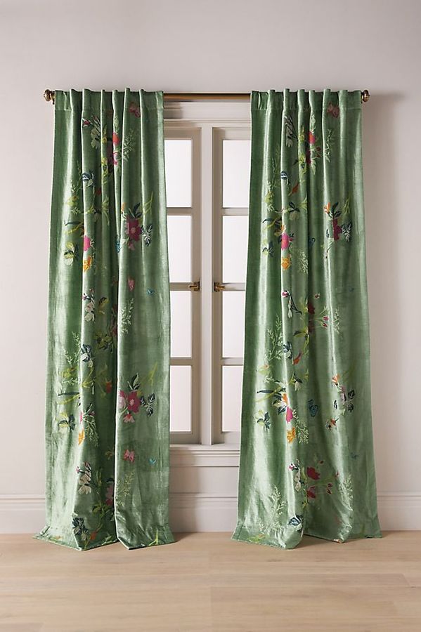 Velvet Embroidered Floral Curtain added by Caitlin Ackerman