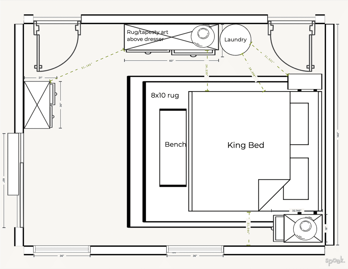 Guest Bedroom Floor Plan designed by MK Alderman