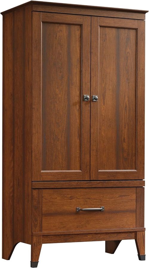 Sauder Carson Forge Armoire, Washington Cherry finish added by Sarah McNutt