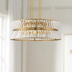 Vienna Full Spectrum Melwick 28&quot; Modern Gold Crystal 12-Light Pendant | www.lampsplus.com added by Lauren Elle Jones