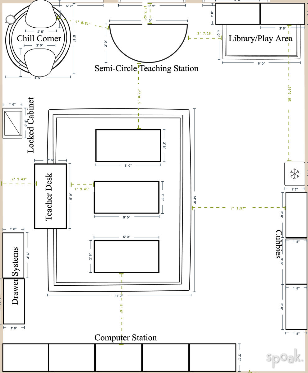 Large Kitchen Floor Plan designed by Danielle Hughes