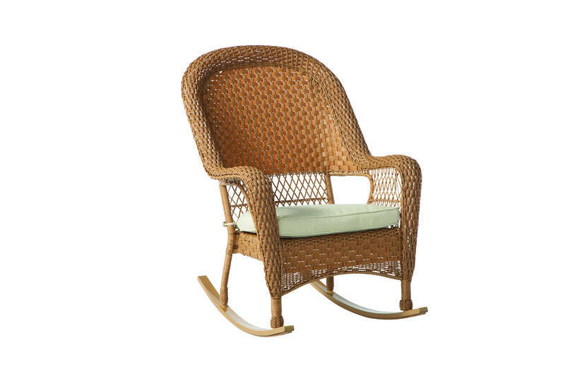 Living Accents Palmaro Tan Wicker Frame Rocking Chair White  added by Spoak Member