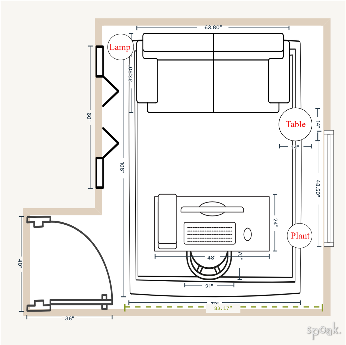 TV Room Plan designed by Mira Kessler