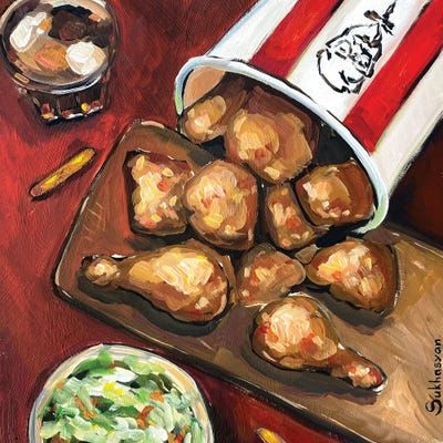 Still Life With KFC Canvas Wall Art by Victoria Sukhasyan | iCanvas added by Sarah Eisenmenger
