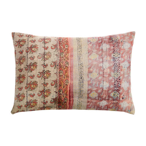 Ivory and Blush Kantha Lumbar Pillow - White Rabbit Events added by Melissa Fraum