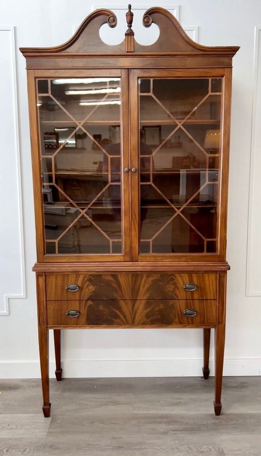 RESERVED for Maura Antique Sheraton Style China Cabinet/hutch - Etsy added by Quornesha Lemon