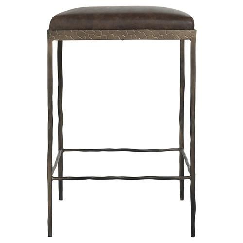 Geraldine Industrial Loft Brown Upholstered Leather Bronze Iron Counter Stool added by Mary Kate Blum