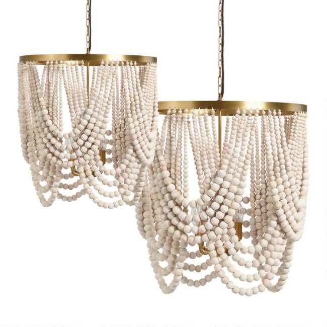 Whitewashed Wood Draped Bead 4 Light Chandelier added by Colleen Miller