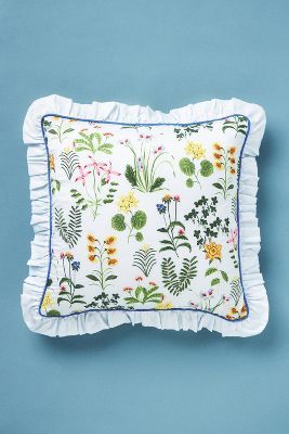 Pernille Rosenkilde Embroidered Pillow - Blue 18x18 added by Kate Lynn Nemett
