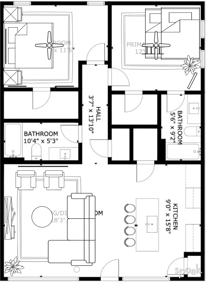 Multi Story Apartment Layout designed by FLORENCIA C