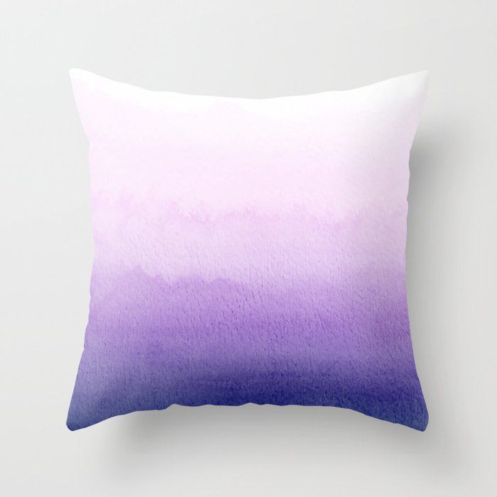 Scandinavian Watercolor Purple Gradient  Throw Pillow by Created By Kat Co  added by Ashley Genard