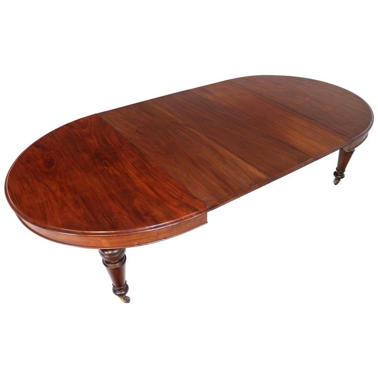 Antique Victorian Cuban Mahogany Extending Dining Table and Three Leaves, Seats 12 added by Kate McKay Designs