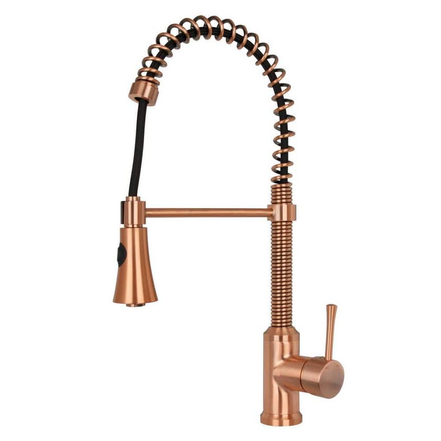 Akicon Single-Handle Pull-Down Sprayer Kitchen Faucet with Hi-Arc 360° Swivel Spout in Copper AK565C - The Home Depot added by Britt Elexandria