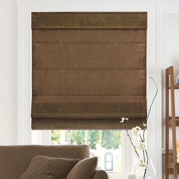 Belgian Chocolate Cordless Light Filtering Privacy Polyester Roman Shades 34 in. W x 64 in. L added by Jay C. Lynn Interior Designs, LLC