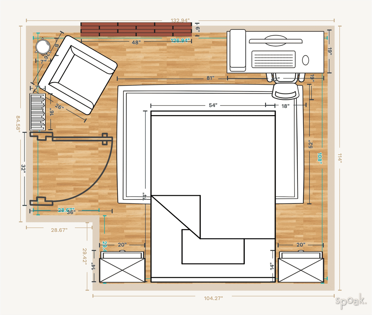 Bedroom Plan designed by Kiona Clelland