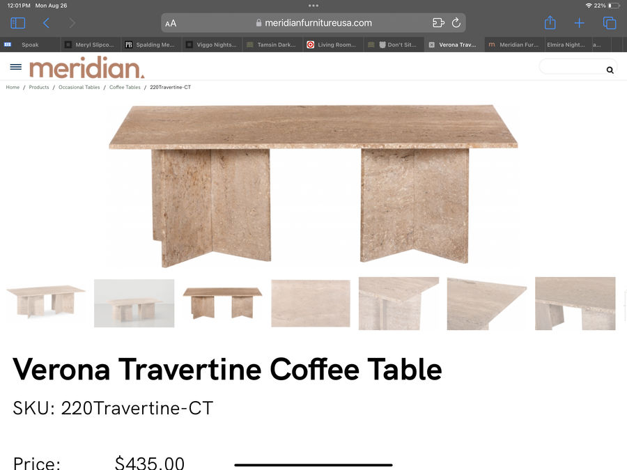 Coffee table added by Madison Subry