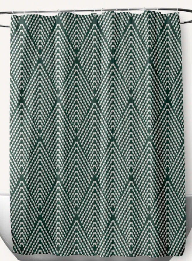 Loon Peak® Jacquees Aspect Geometric Single Shower Curtain + Hooks & Reviews | Wayfair added by KH Design Concepts