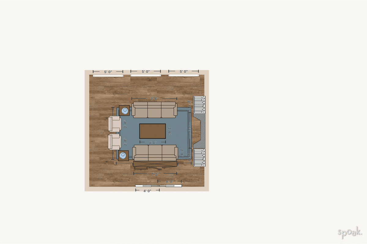 Large Living Room Floor Plan designed by Kylee W