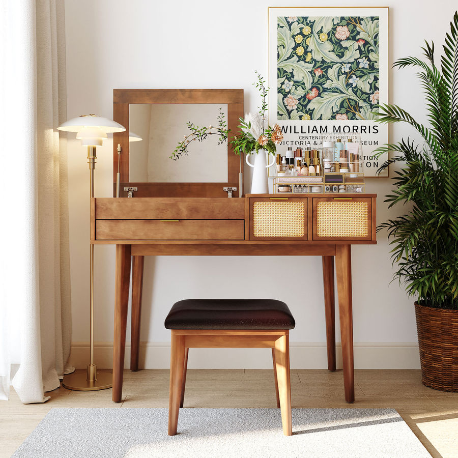 George Oliver Venetka Makeup Vanity Set with Stool & Reviews | Wayfair added by Autumn Townsend