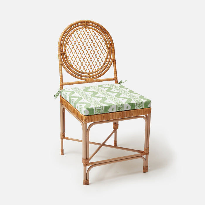 Vivienne Rattan Chair with Ikat Seat Pad Cushion added by Rochelle Bloom