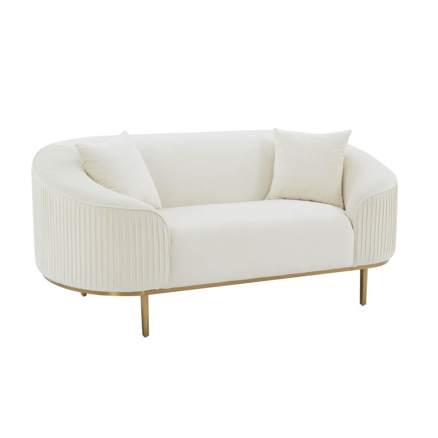 Michelle Velvet Pleated Loveseat by Inspire Me! Home Decor added by Shea Keating