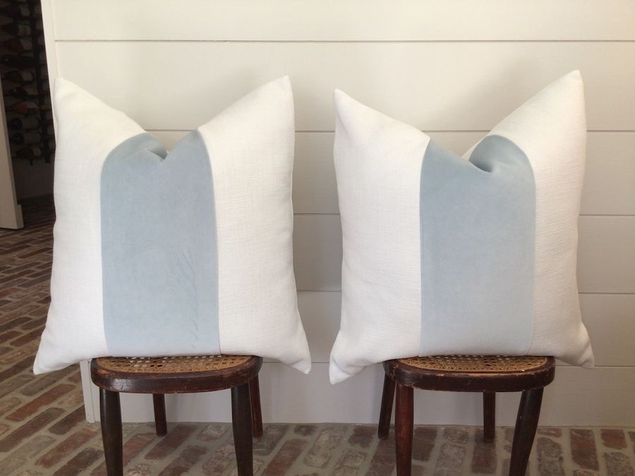 Classic With Baby Blue Velvet Panel Pillow Cover - Etsy added by Margaret Hollingsworth