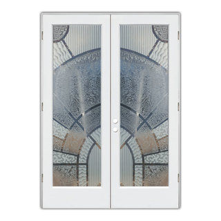 Front Door - Matrix Arcs - Fiberglass Smooth - 30" x 80" - Book/Slab Door - Contemporary - Front Doors - by Sans Soucie Art Glass | Houzz added by Briona Petrous