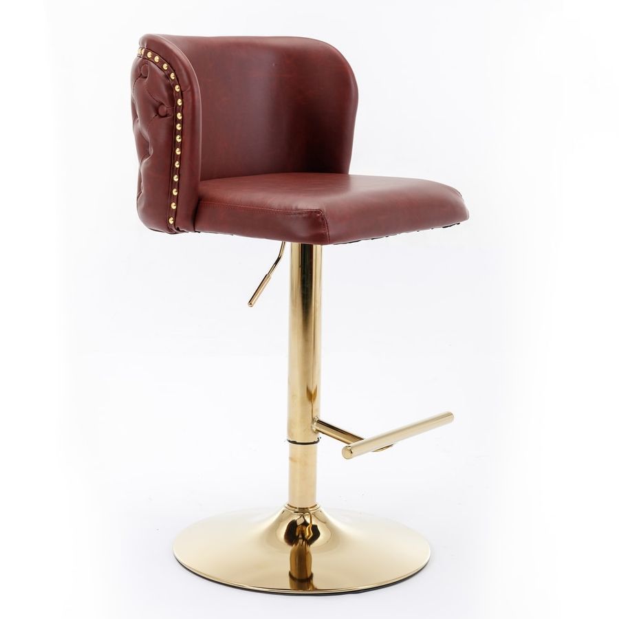 Set of 2 PU Upholstered Swivel Adjustble Bar Stools with Tufted Back added by Ericka Mills
