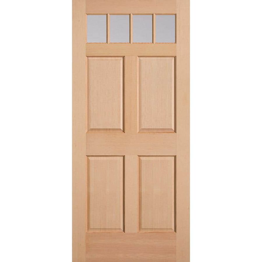 Masonite 36 in. x 80 in. 4 Lite 4-Panel Unfinished Fir Wood Front Exterior Door Slab 87261 - The Home Depot added by Britt Elexandria