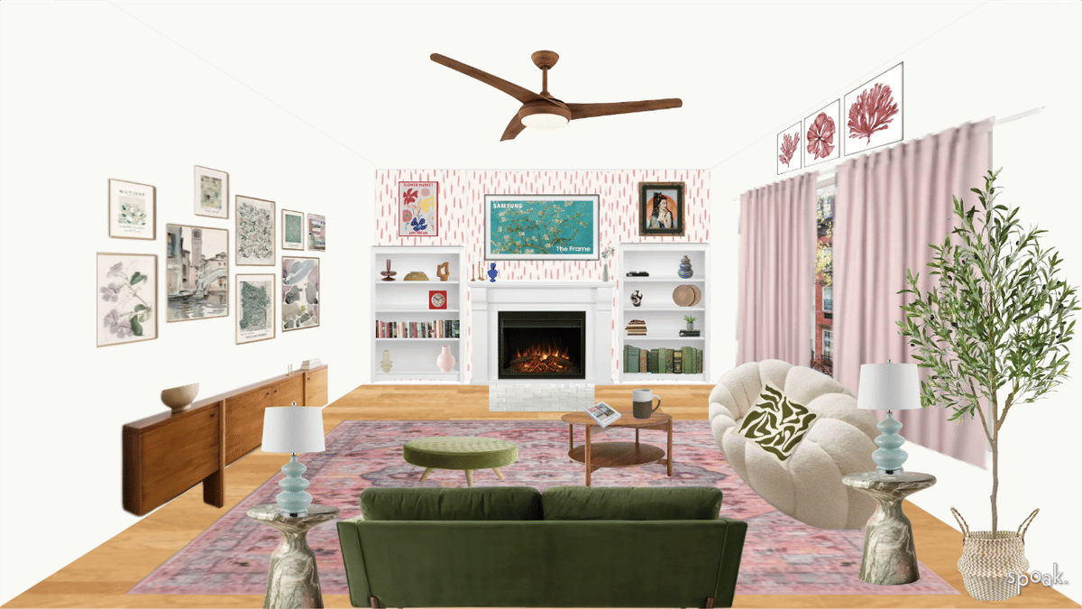 Green Kitchen + Living Room Inspiration designed by David Walczak