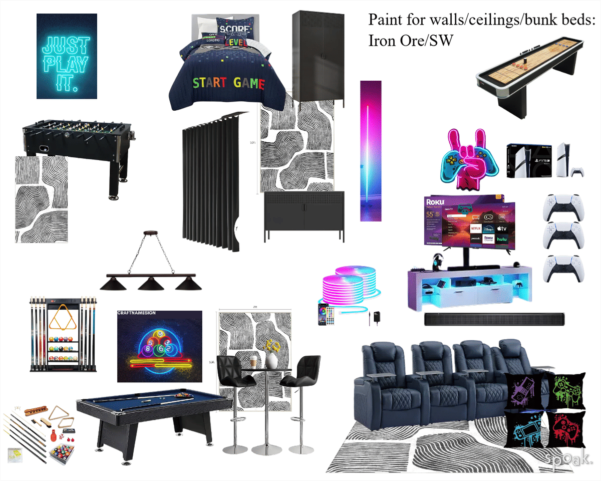 Game Room Inspiration designed by sallie tyler