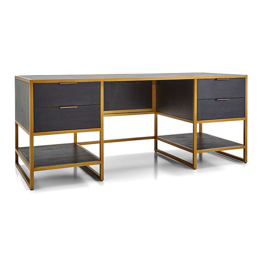 Oxford Black Executive Desk with Power Outlet + Reviews | Crate & Barrel added by Spoak Member