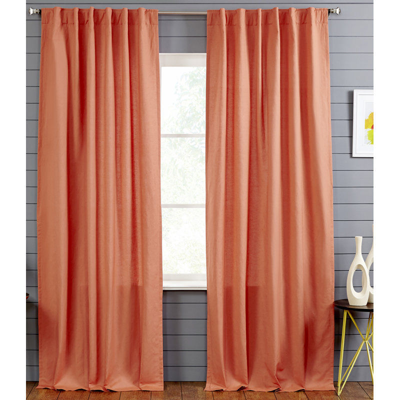 Eider & Ivory™ Solid Linen Cotton Curtain Panel, Lined With Rod Pocket And Back Tabs, Single Curtain Panel | Wayfair added by Hannah McKernan