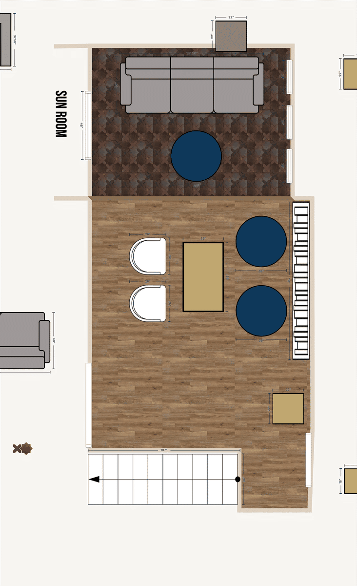 Great Room Floor Plan designed by Isalyn Connell