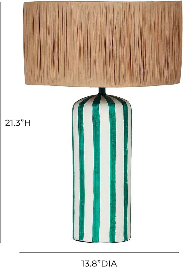 Tov Furniture Ravello Green Striped Papier Mache Table Lamp added by Christopher Allen