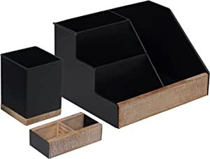 HBCY Creations 3 PIECE Black Metal Desk Organizer Set | Rustic Mail Organizer Desktop | Rustic Industrial Home Decor added by Janae Sullivan