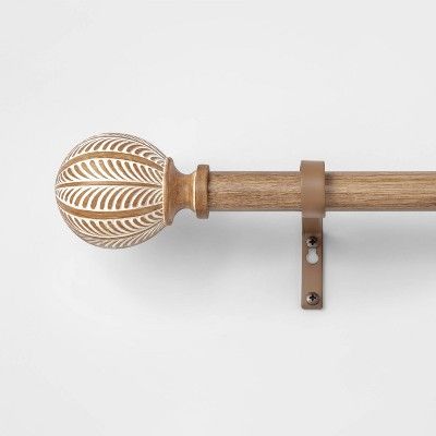 Carved Light Woodtone Ball Curtain Rod Natural - Opalhouse™ added by barbara diaz