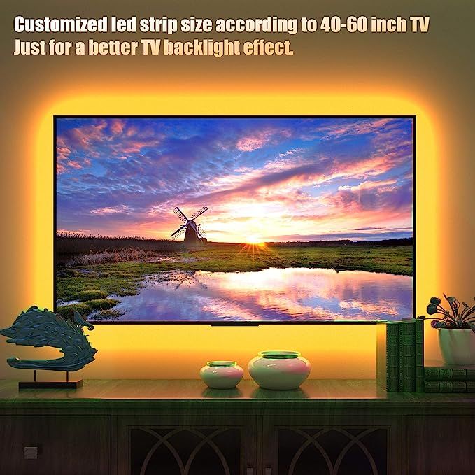 Tv Led Backlight,Maylit Pre-Cut 6.56ft Led Strip Lights for 40-60in Tv,4Pcs USB Powered Tv Lights kit with Remote,RGB Bias Lighting for Room Decor added by Melissa Saco-Vertiz