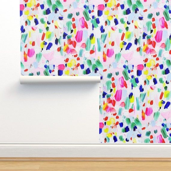 Pink Painterly Wallpaper  Paint Palette by Ok by Angie  - Etsy added by Andrea Courtney