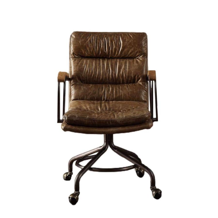 Dark Brown Leather Seat Office Chair In Vintage Whiskey Top Grain 2KL-32-DBOC1 - The Home Depot added by Haylee Gibson