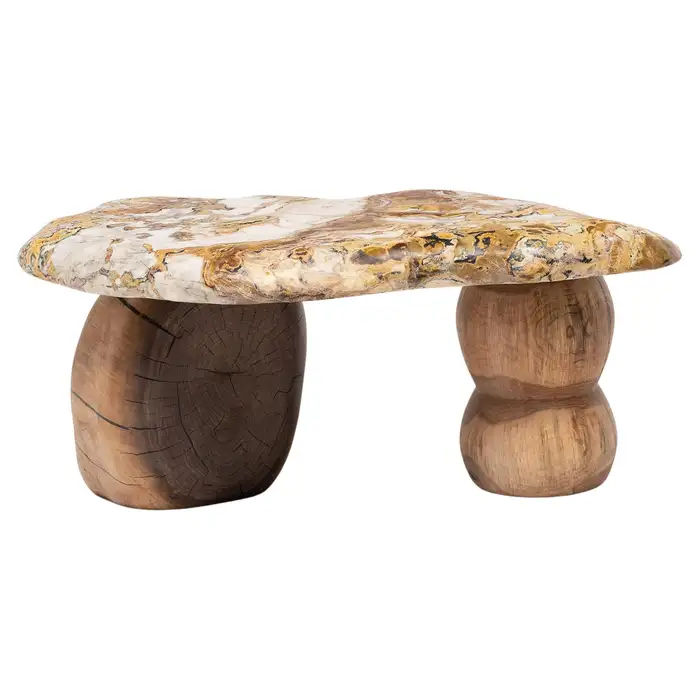 Wooden raku coffe table added by Daniela Ulloa Villarreal