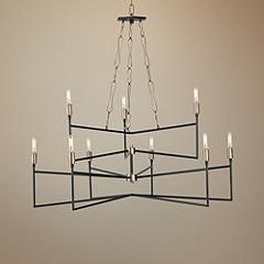 Bodie 36" Havana Gold and Black Carbon 9-Light Modern Chandelier | www.lampsplus.com added by Katie Farruggia